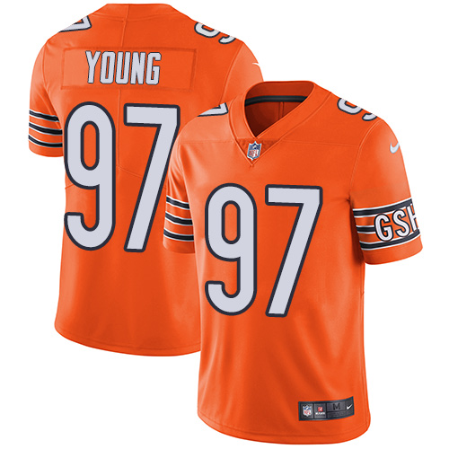 Nike Bears #97 Willie Young Orange Men's Stitched NFL Limited Rush Jersey - Click Image to Close